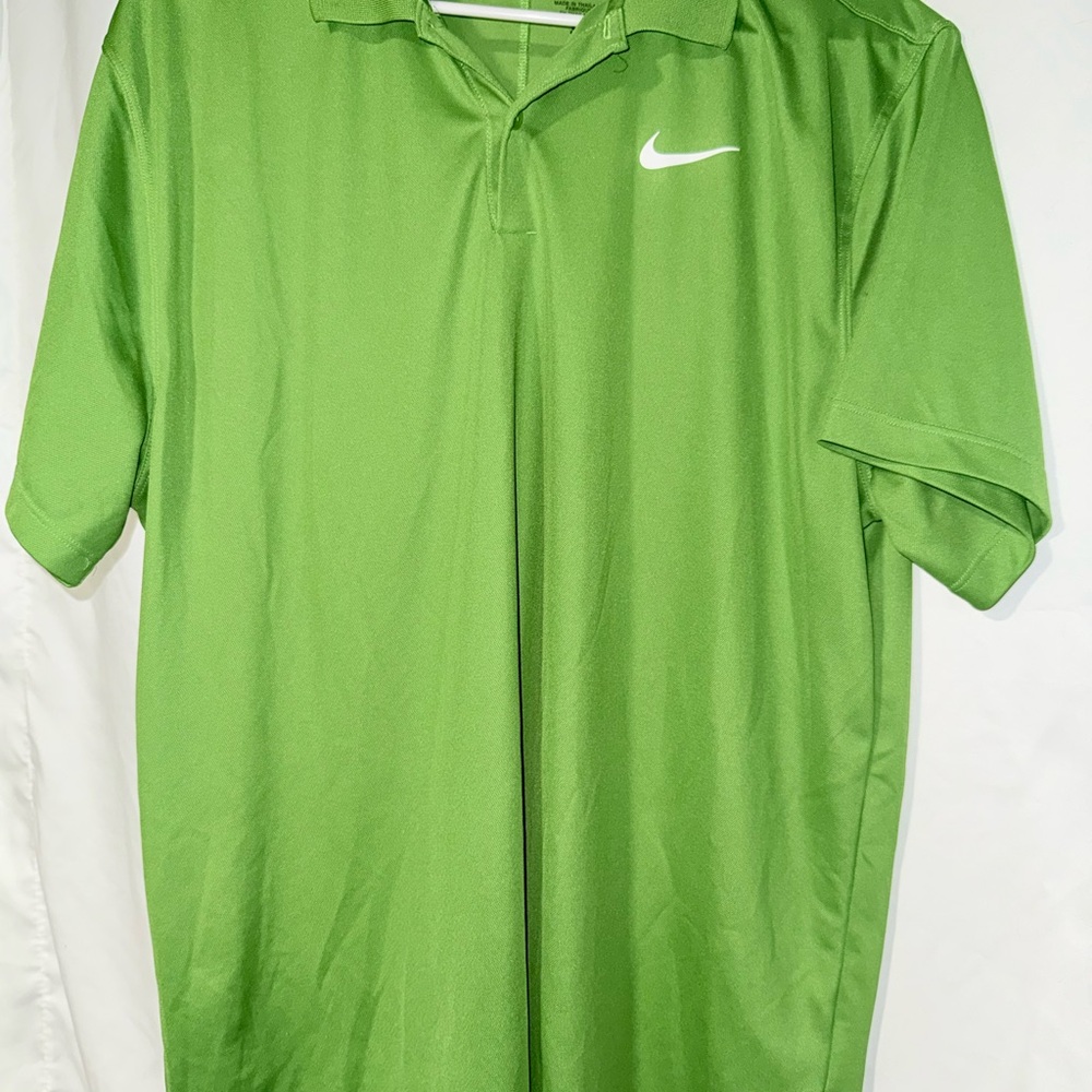 ⛳️Nike Dri-FIT Polo Shirt Men’s Large Green Athletic Golf Performance Top